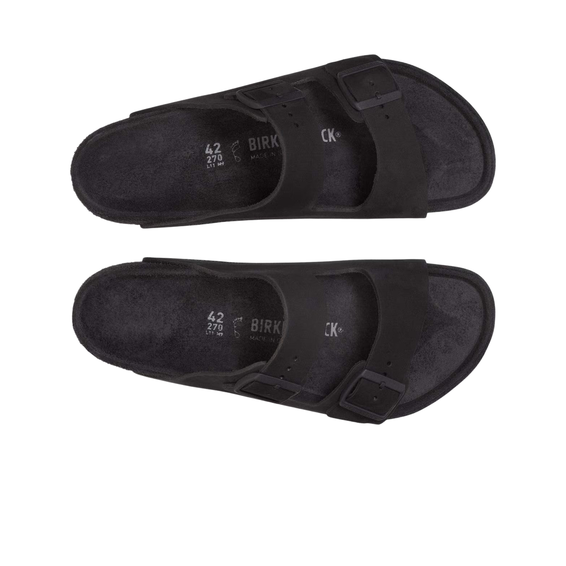 버켄스탁 아리조나 누벅 레더 블랙 - 레귤러(Birkenstock Arizona Nubuck Leather Black - Regular) - 2