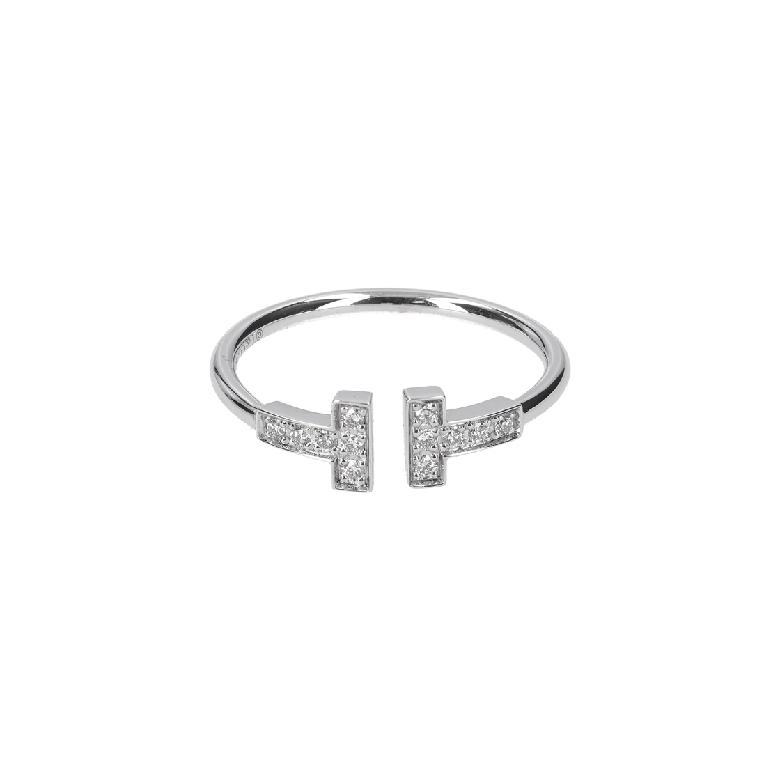 티파니 33279361 T 와이어 링 18K 화이트 골드 다이아몬드(Tiffany T Wire Ring in 18K White Gold with Diamonds) - 1