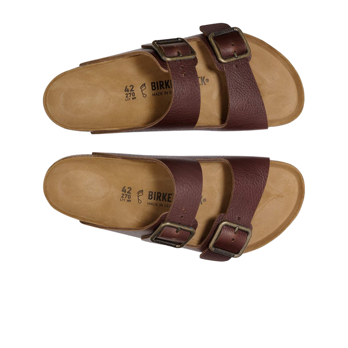 버켄스탁 아리조나 WB 내츄럴 레더 빈티지 우드 로스트 - 레귤러(Birkenstock Arizona WB Natural Leather Vintage Wood Roast - Regular) - 2