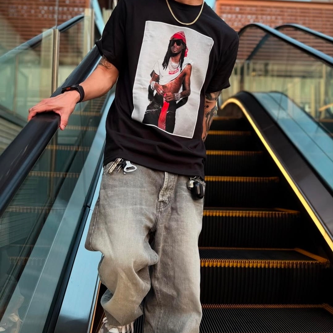 Supreme Playboi Carti T-Shirt Black - 25FW 착용 스타일 - 2