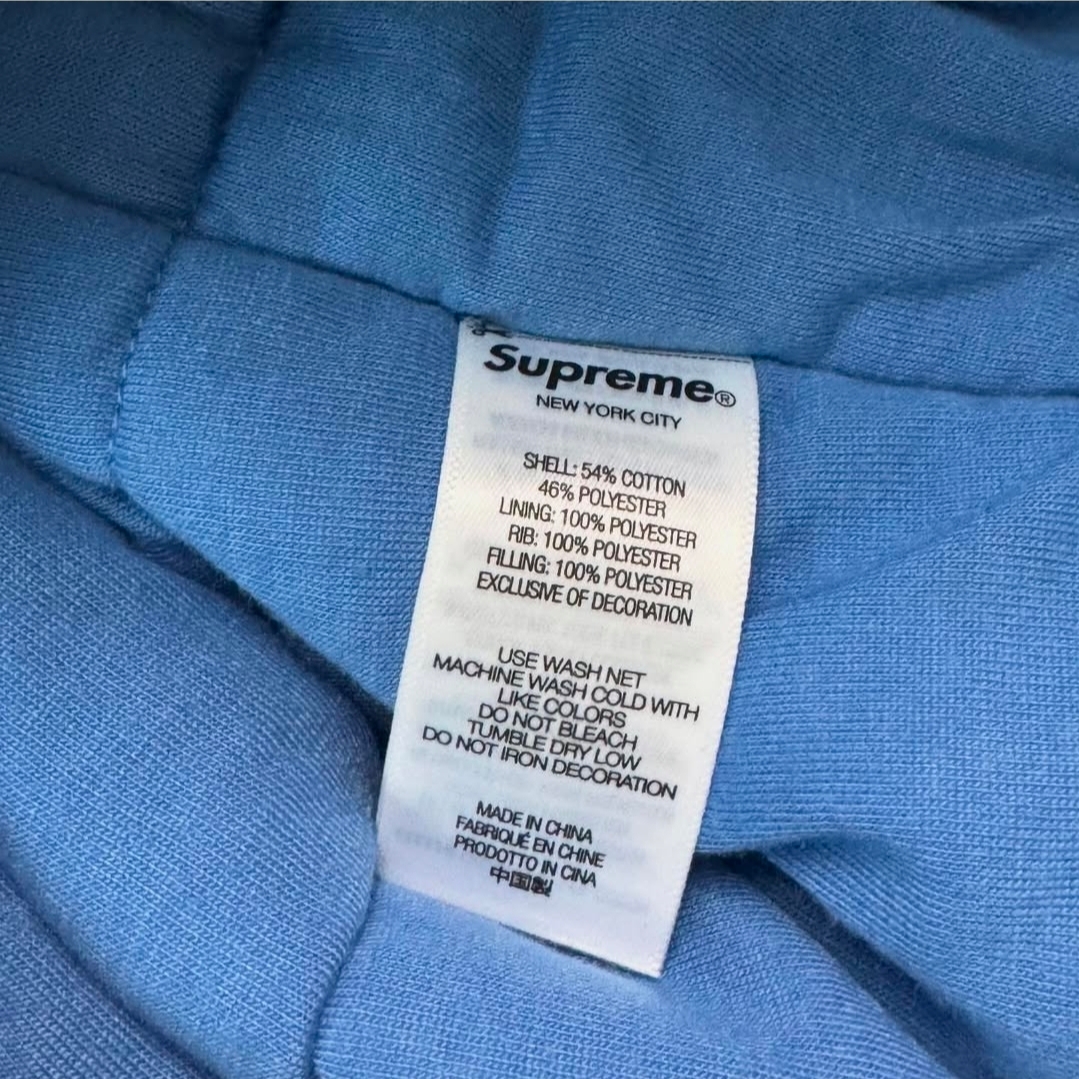 Supreme Filled Zip Up Hooded Sweatshirt Light Blue - 26SS 착용 스타일 - 5
