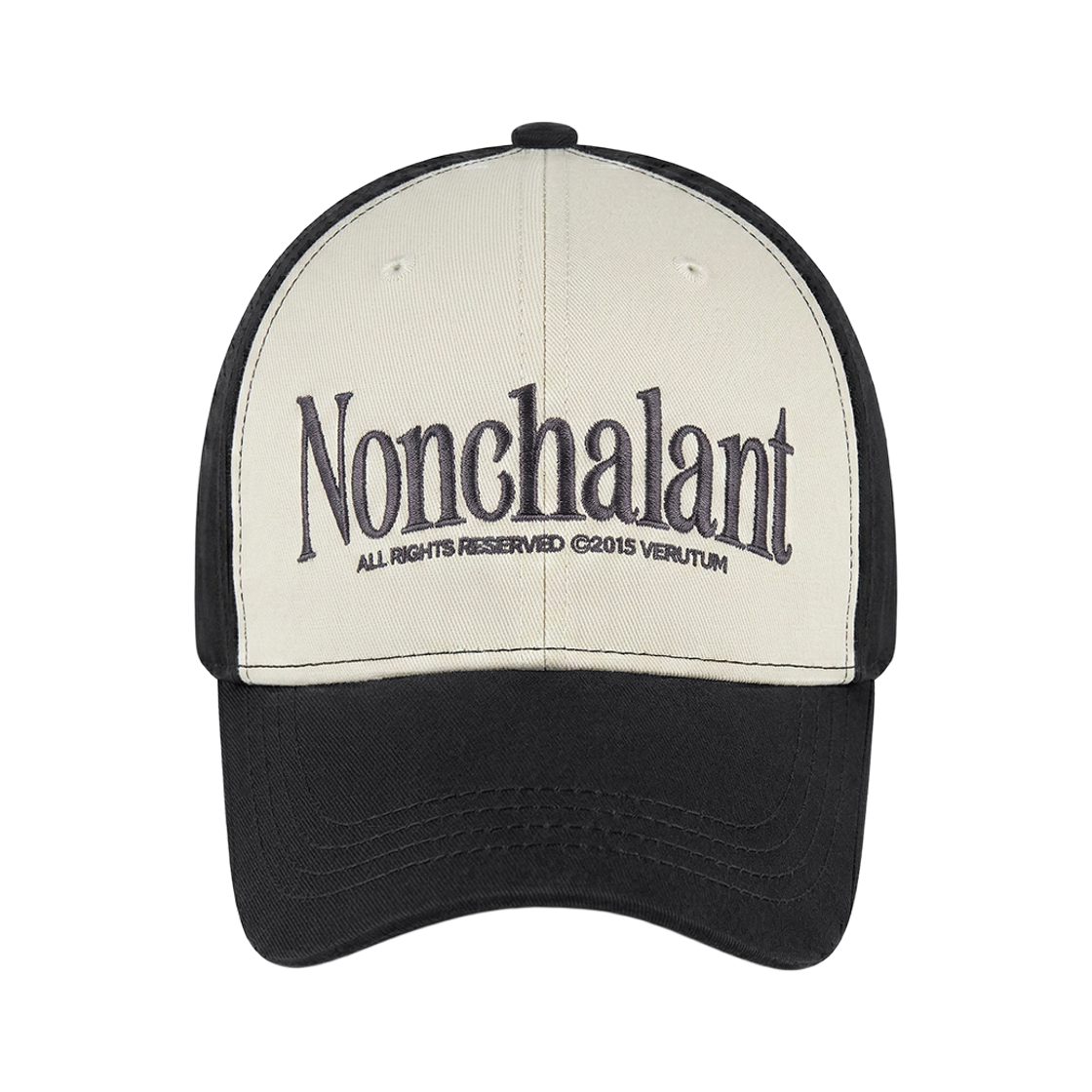 베루툼 논샬란트 투톤 볼캡 크림 차콜(VERUTUM BC248 Nonchalant Two Tone Ball Cap Cream Charcoal) - 2