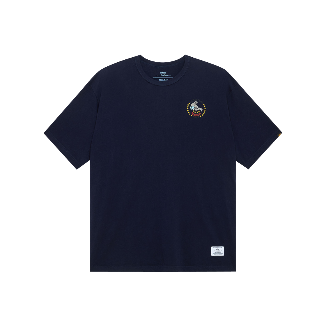 알파 인더스트리 릴랙스드 알파 씰 티셔츠 레플리카 블루(ALPHA INDUSTRIES Relaxed Alpha Seal Tee Replica Blue)