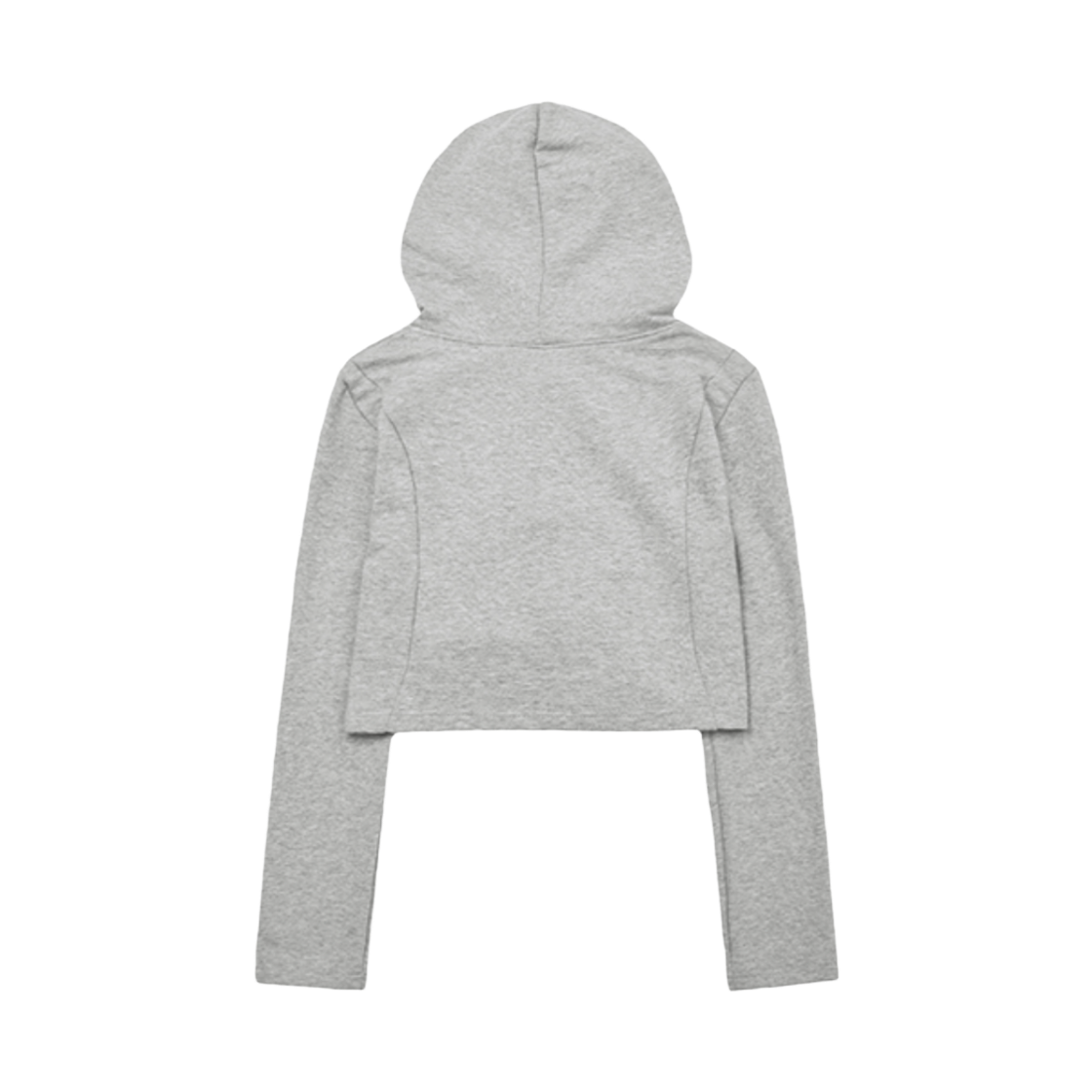 슬릭글로우 스몰 로고 사이드 버튼 셔링 후드 탑 그레이(SLEEKGLOW Small Logo Side Button Shirring Hood Top Gray) - 2