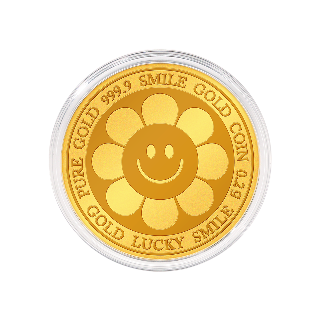 골드팡 24K 스마일데이지꽃 순금코인 0.2g(GOLDPANG 24K Smile Daisy Gold Coin 0.2g)