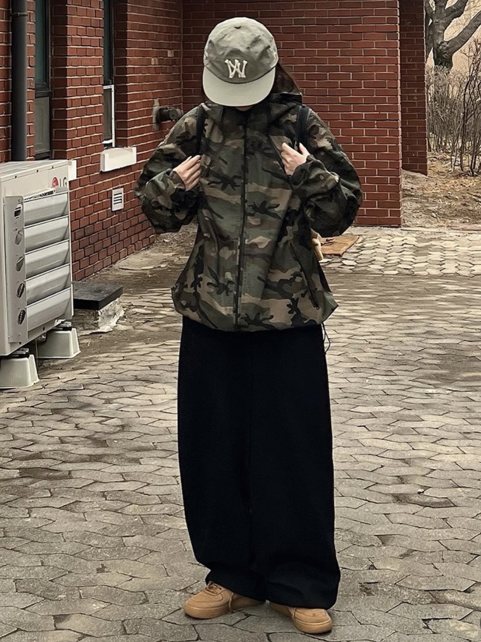 Aoiro 6-Panel Bone A/N Cap Olive, Nike Air Force 1 '07 WB Flax 착용 스타일 - 3