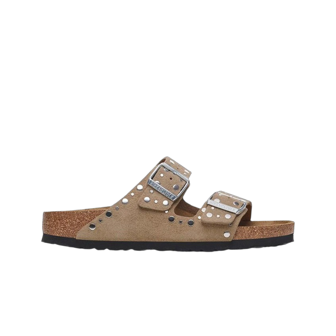 1029390 (W) Birkenstock Arizona Rivet Suede Taupe - Narrow