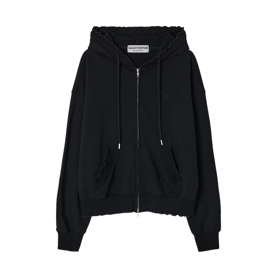 CN26SS-JK14BK CONY CONY Ruffle Hoodie Zip-Up / Black