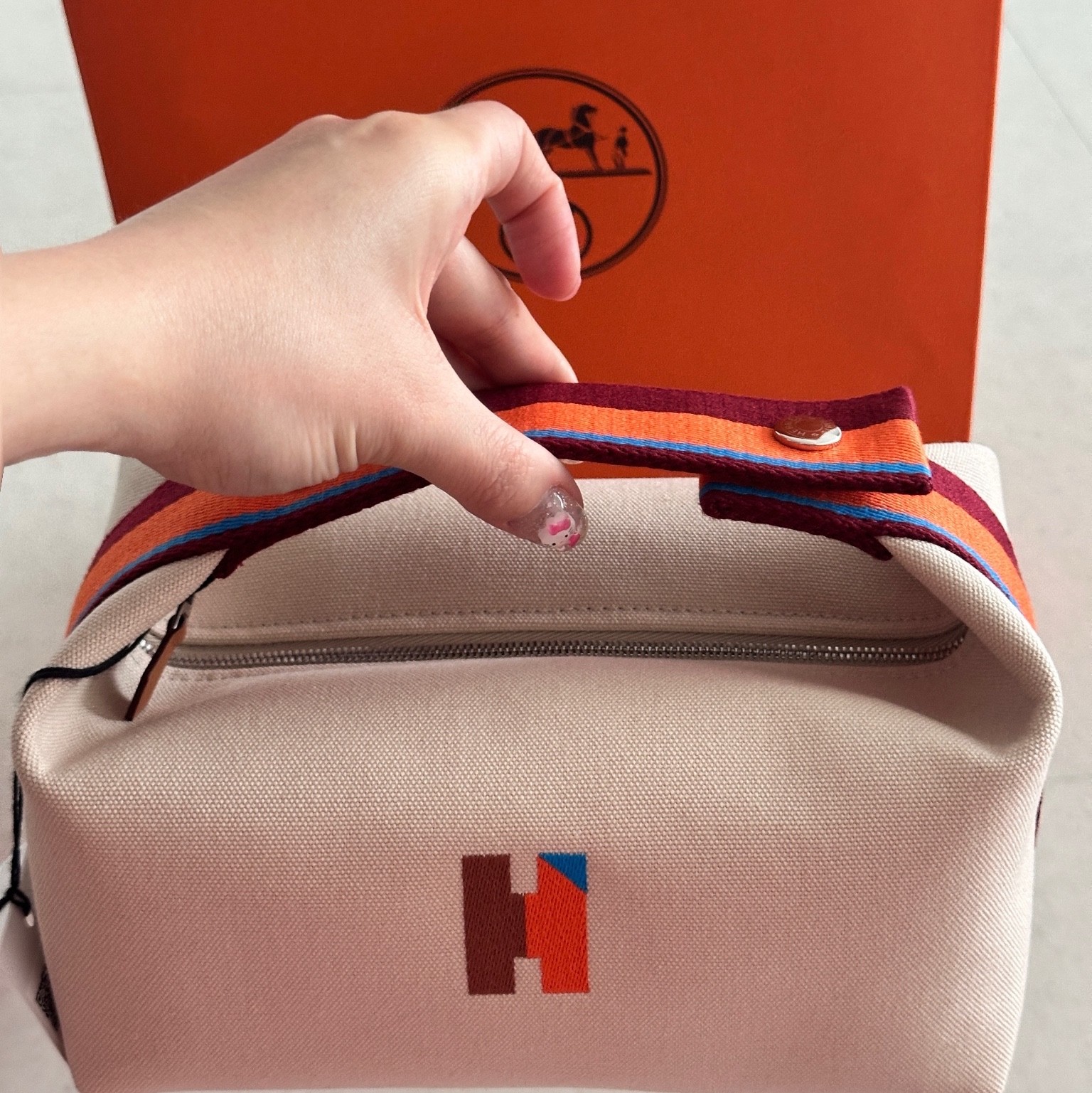 Hermes Small Bride-A-Brac H Pavillon case Canvas & Naturel 착용 스타일