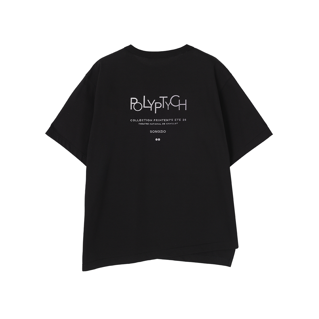 SI3TS720BK SONGZIO COLLECTION Asymmetric Polyptych T Shirt Black