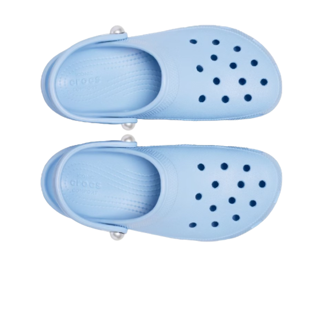 (W) 크록스 클래식 플랫폼 펄 클로그 블루 칼사이트((W) Crocs Classic Platform Pearl Clog Blue Calcite) - 2