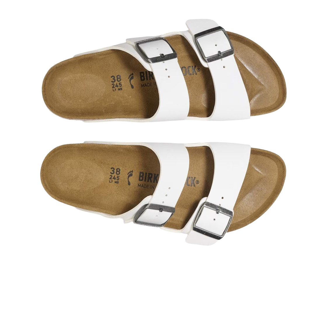 버켄스탁 아리조나 비르코 플로 화이트 - 내로우(Birkenstock Arizona Birko Flor White - Narrow) - 2