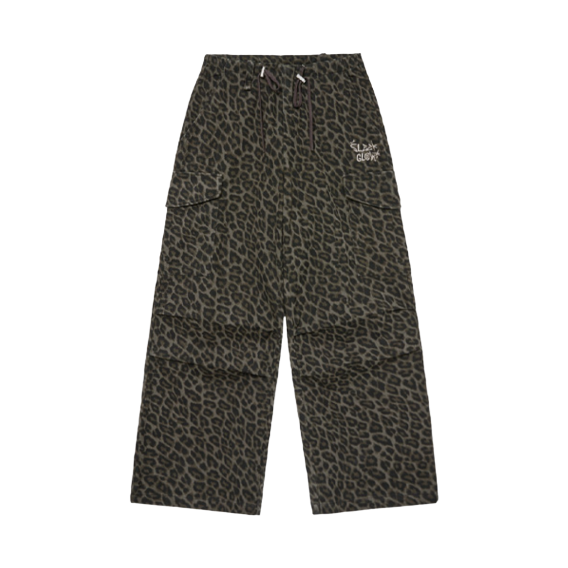슬릭글로우 로고 와이드 다트 카고 팬츠 레오파드(SLEEKGLOW Logo Wide Dart Cargo Pants Leopard) - 1