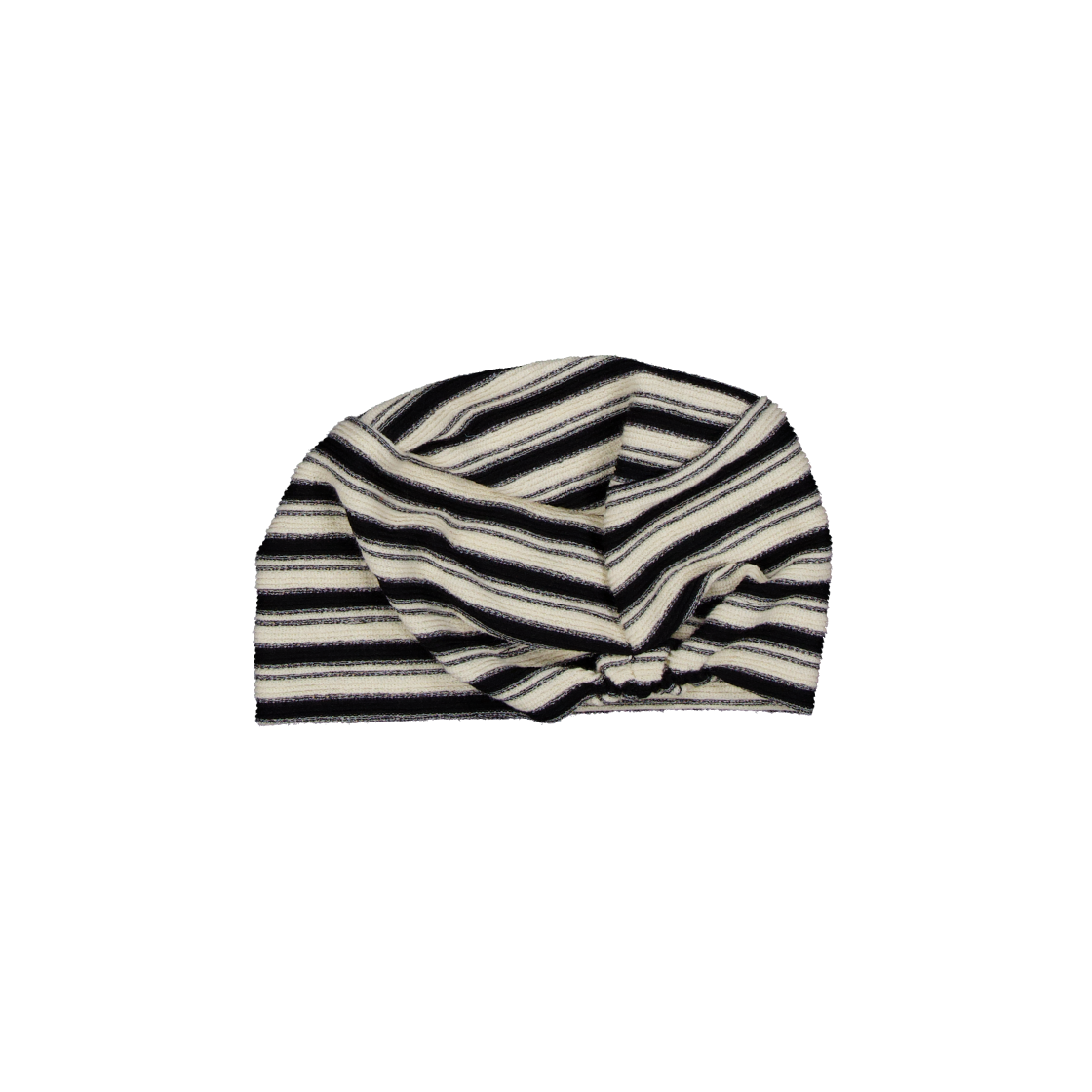 쿠키시 스트라이프 밴드 비니 블랙/크림(Kookeesee Stripe Band Beanie Black/Cream)