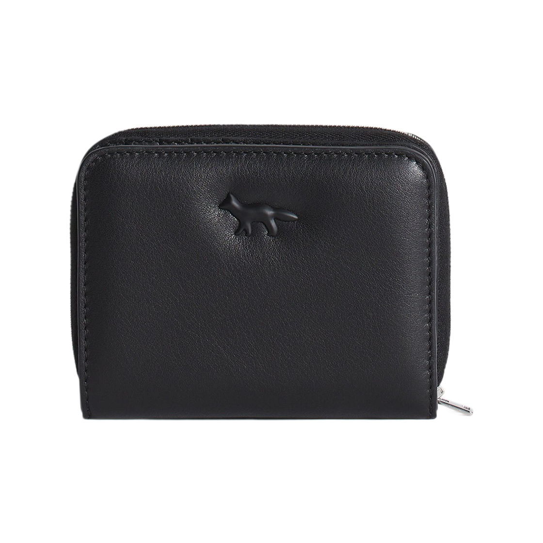 MW05346LC0045-P199 Maison Kitsune Profile Fox Small Leather Zipped Wallet Black
