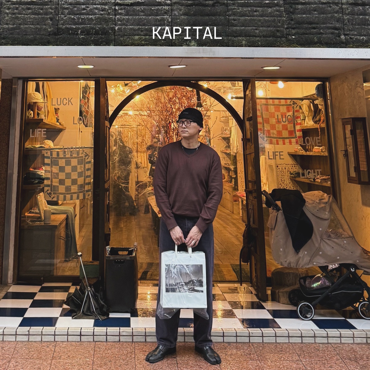 Kapital 14 oz. Denim 5P Okabellbo & Kountry Embroidery Processing 착용 스타일 - 1