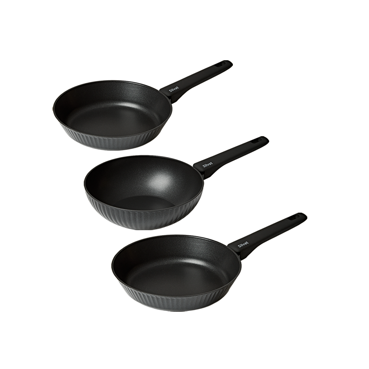실바트 벨리나 IH 단조 프라이팬 3종 세트(24팬+24웍+28팬)(Silvat Vellina IH Forging Frying Pan Set of 3 (24 Pan + 24 Wok + 28 Pan)) - 1
