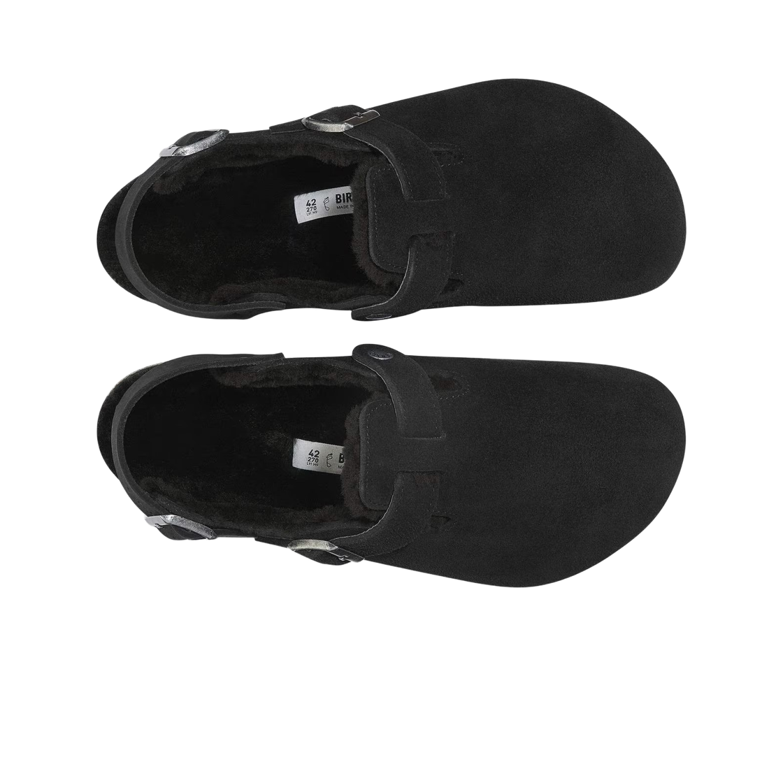버켄스탁 토키오 셔링 스웨이드 레더 블랙 - 내로우(Birkenstock Tokio Shearling Suede Leather Black - Narrow) - 2