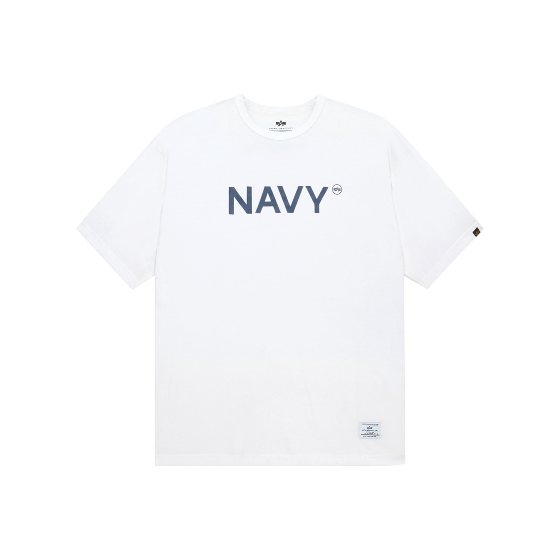 알파 인더스트리 릴랙스드 네이비 티셔츠 화이트(ALPHA INDUSTRIES Relaxed Navy Tee White)