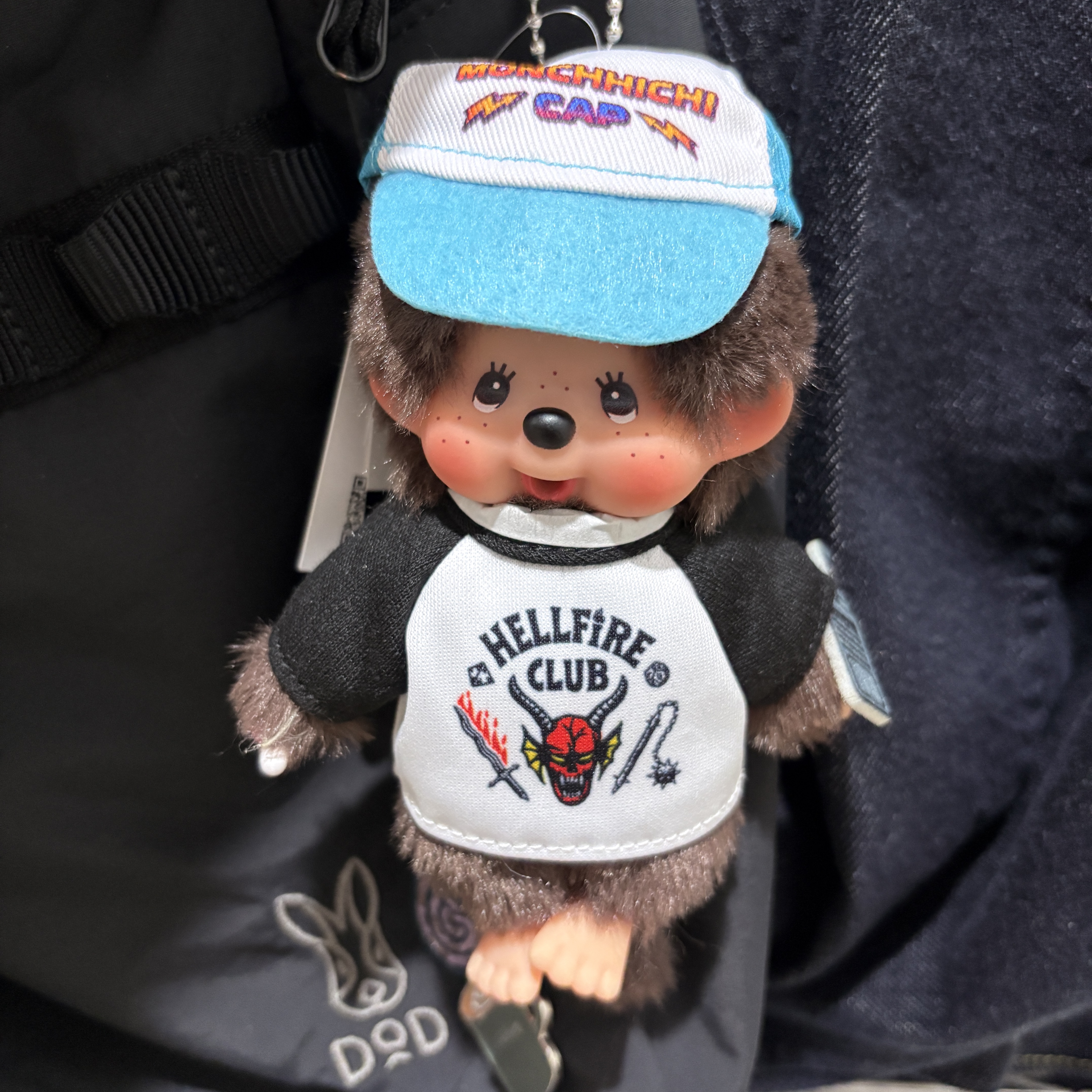 Monchhichi x Strange Things Key Chain Hellfire Club 착용 스타일