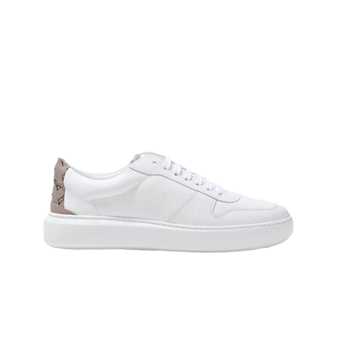 에르노 모노그램 힐 레더 스니커즈 화이트 베이지(Herno Monogram Heel Leather Sneakers White Beige)