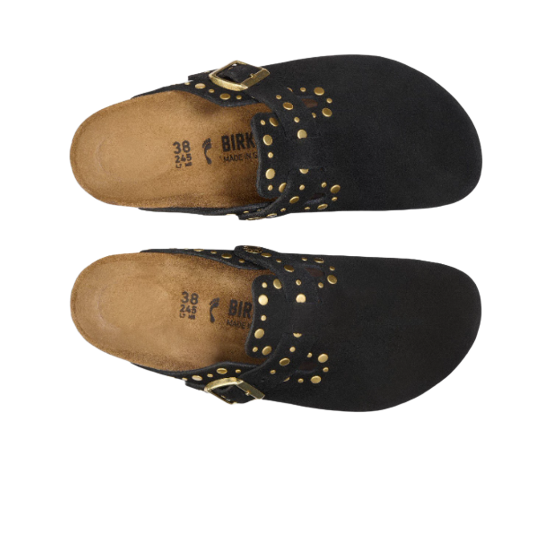 버켄스탁 보스턴 리벳 스웨이드 레더 블랙 - 내로우(Birkenstock Boston Rivets Suede Leather Black - Narrow) - 2
