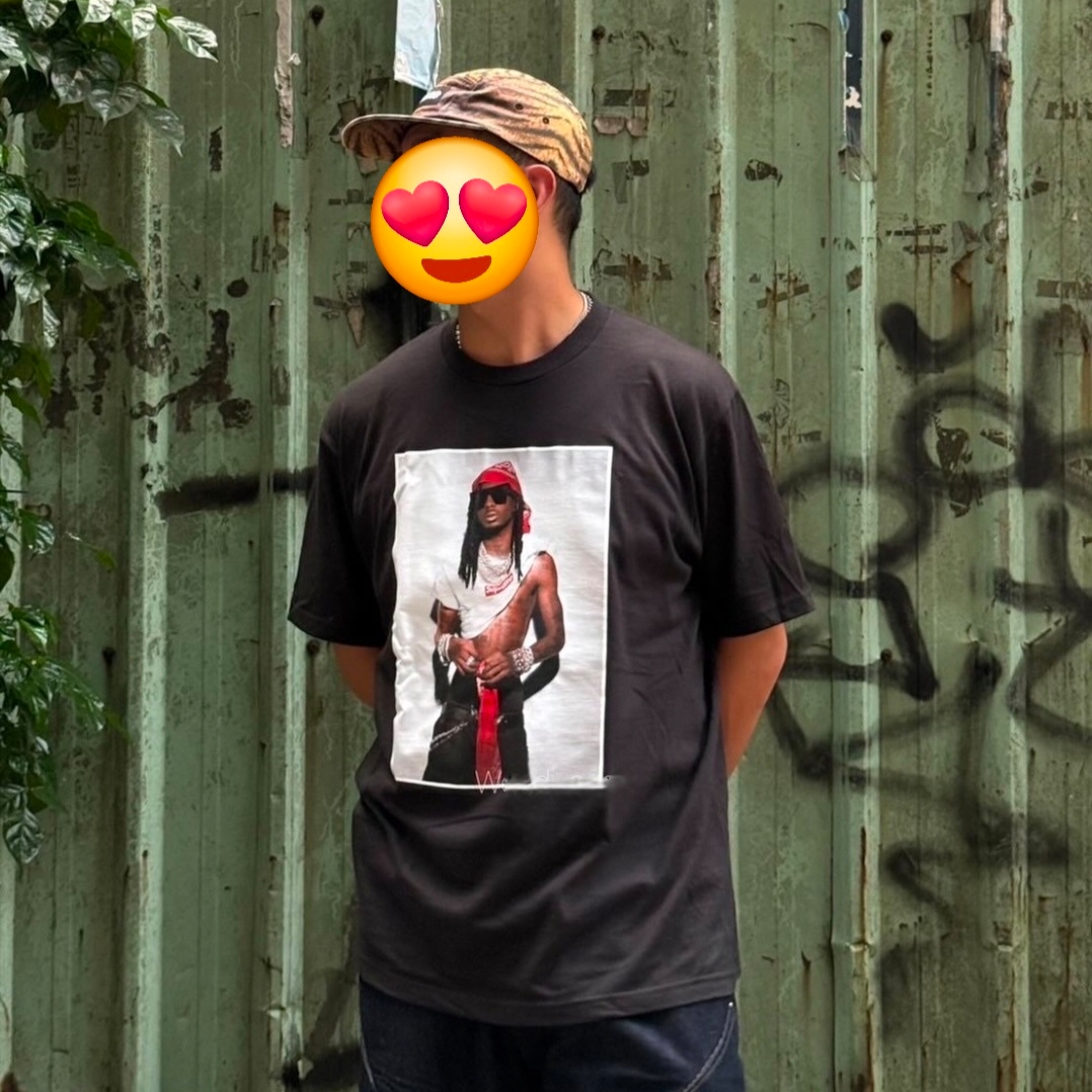 Supreme Playboi Carti T-Shirt Black - 25FW 착용 스타일 - 1