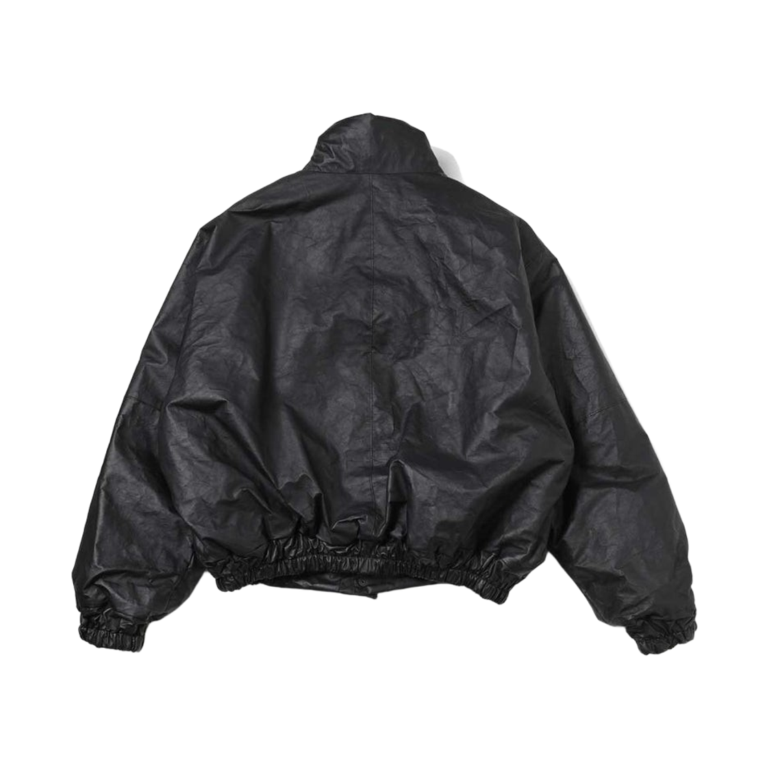 코모리 페이퍼 레더 패디드 자켓 블랙 - 26SS(Comoli Paper Leather Padded Jacket Black - 26SS) - 2