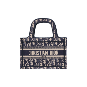 Dior S5475ZRIW Mini Book Tote Bag - Blue Dior Oblique Embroidery