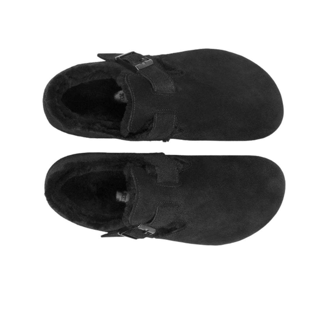 버켄스탁 런던 셔링 스웨이드 레더 셔링 블랙 - 내로우(Birkenstock London Shearling Suede Leather Shearling Black - Narrow) - 2