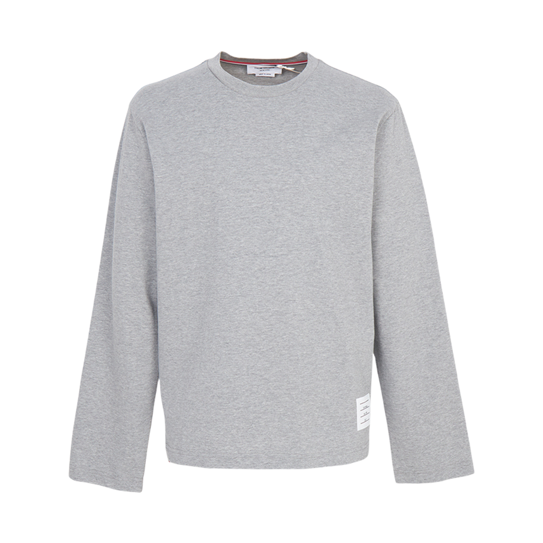 MJS289A-00042-055 Thom Browne Oversized Long Sleeve Jersey T-Shirt Light Grey