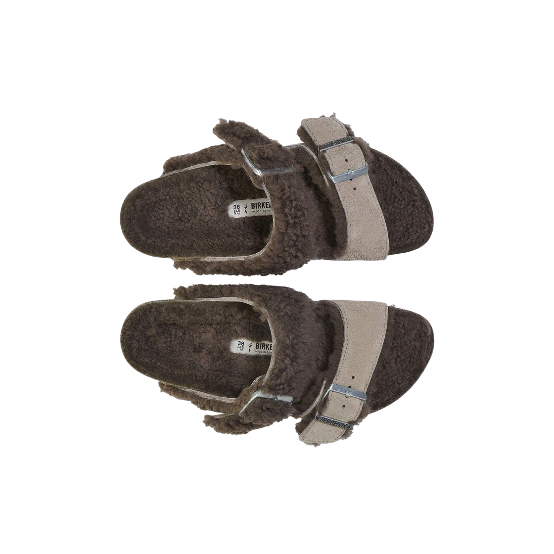 (W) 버켄스탁 아리조나 스플릿 테디 파츠 리벳 로고 스웨이드 레더 콘크리트 그레이 스톤 코인 - 내로우((W) Birkenstock Arizona Split Teddy Parts Rivet Logo Suede Leather Concrete Gray Stone Coin - Narrow) - 2