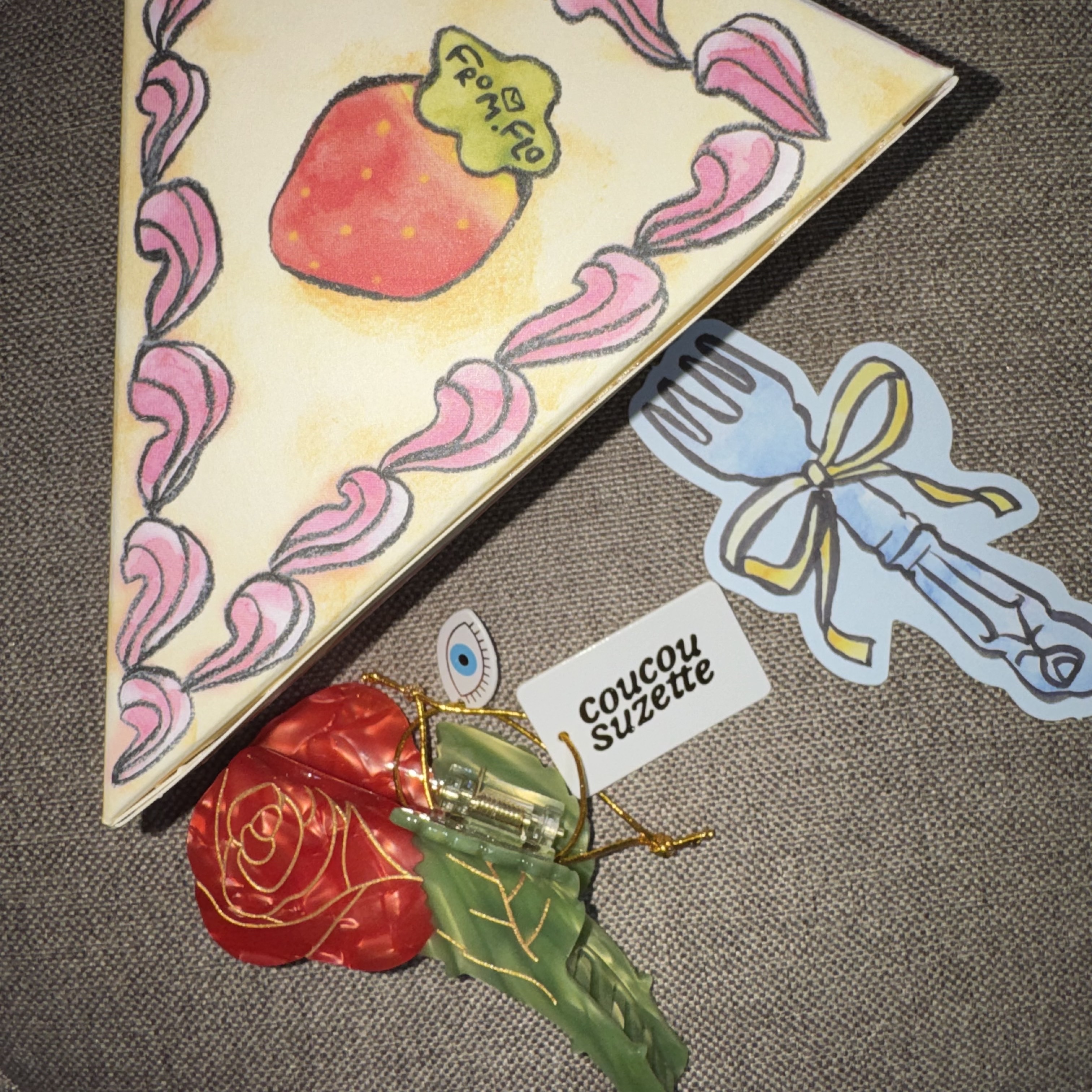 Coucou Suzette Rose Hairclaw 착용 스타일 - 2