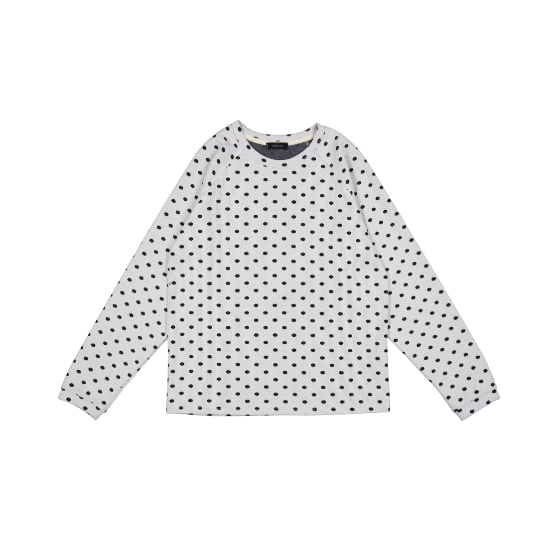 KS6BRTO001WI Kookeesee Rib Dot Raglan Tee White