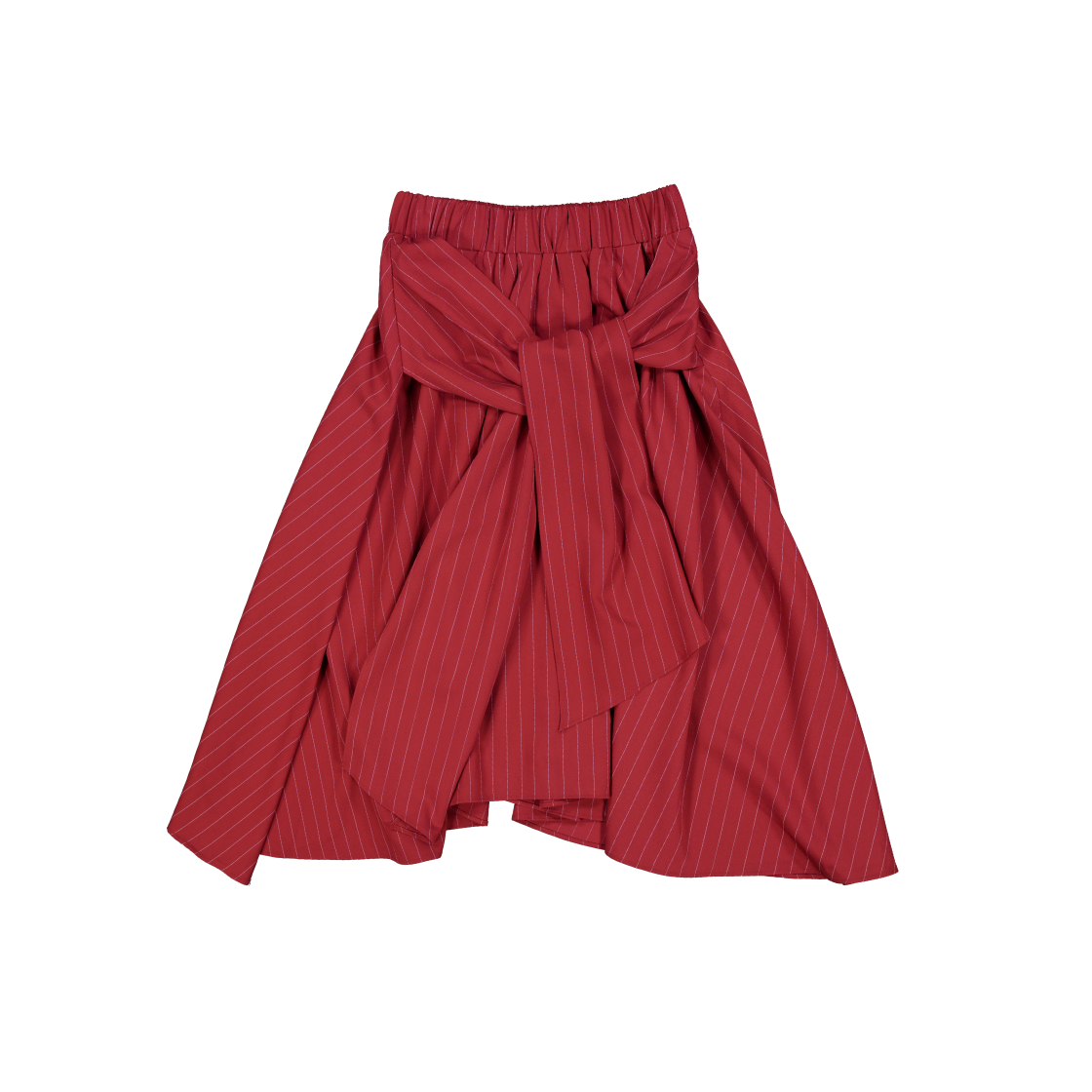 KS6BRSK003BU Kookeesee Stripe Tie Skirt Burgundy