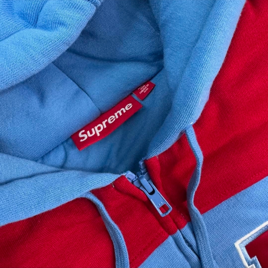 Supreme Filled Zip Up Hooded Sweatshirt Light Blue - 26SS 착용 스타일 - 4