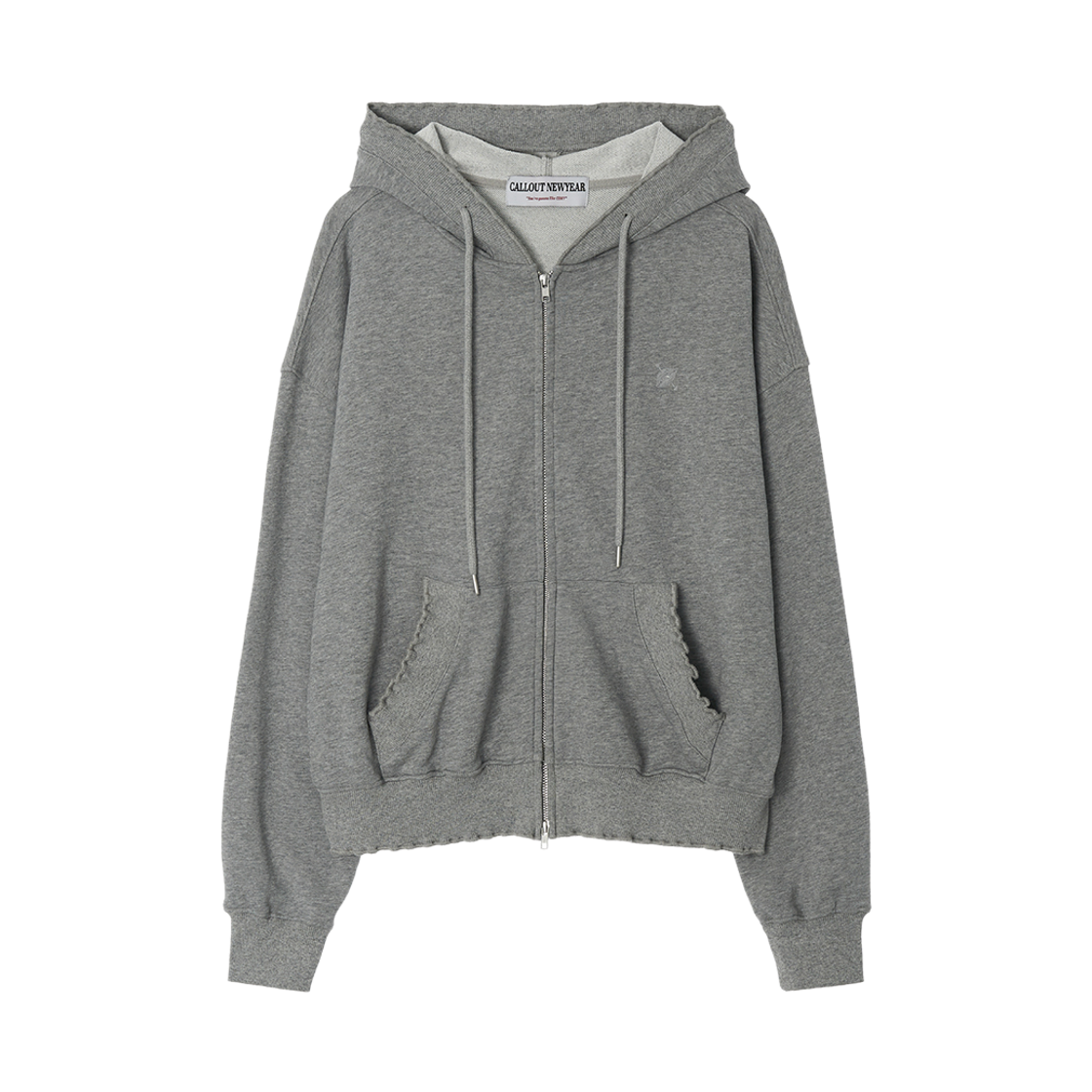 CN26SS-JK14MG CONY CONY Ruffle Hoodie Zip-Up / Melange