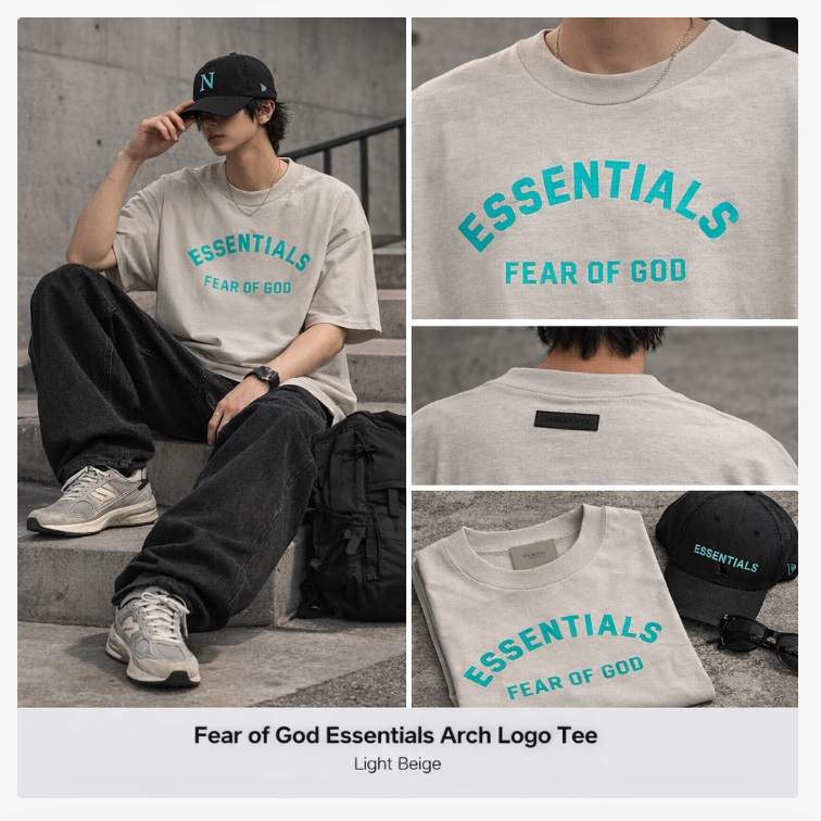 Essentials Heavy Jersey Crewneck T-Shirt Seal - 24SS 착용 스타일