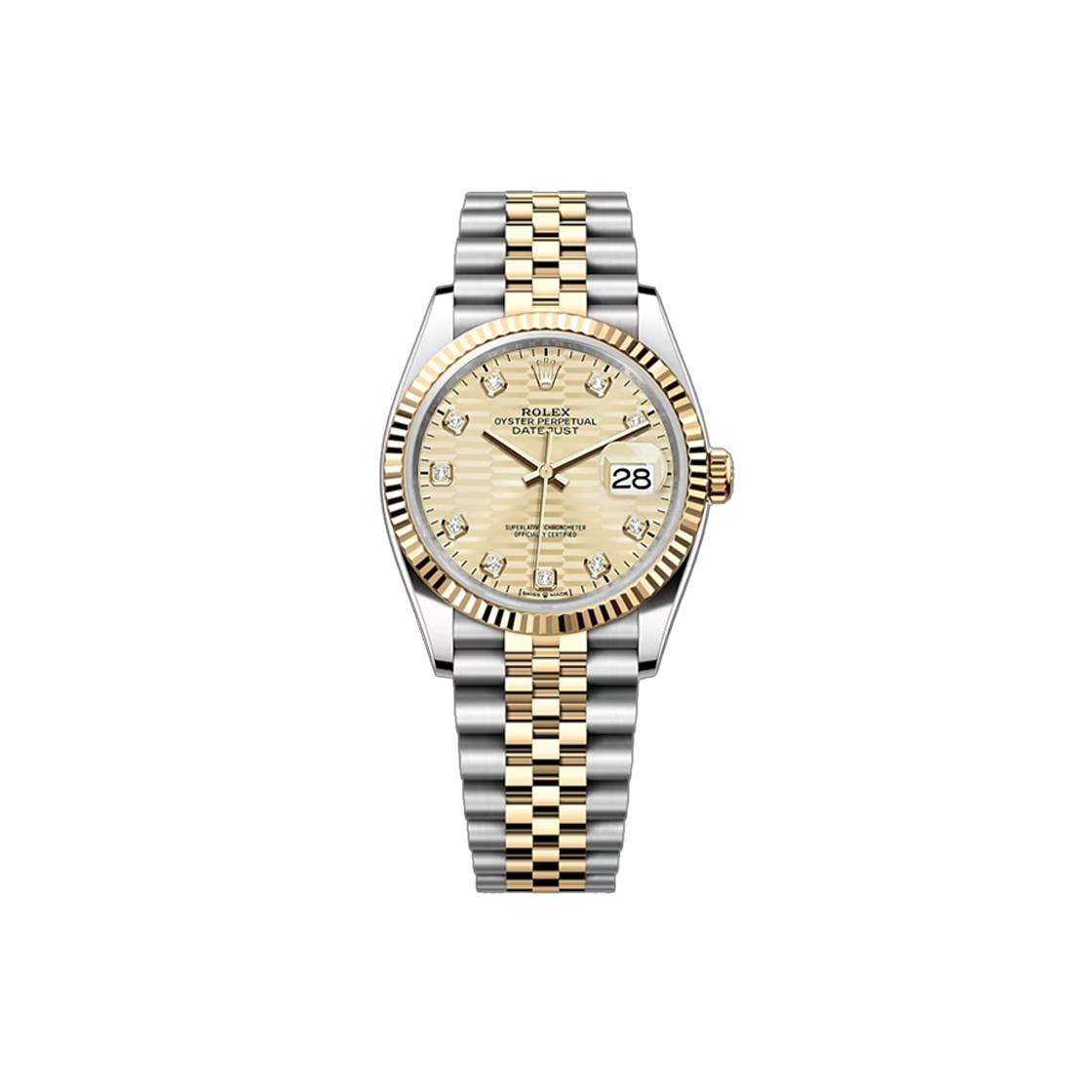 ITFI9826RL3I Rolex Datejust 36 - 126233 Champagne Fluted Motif Jubilee No. 7587
