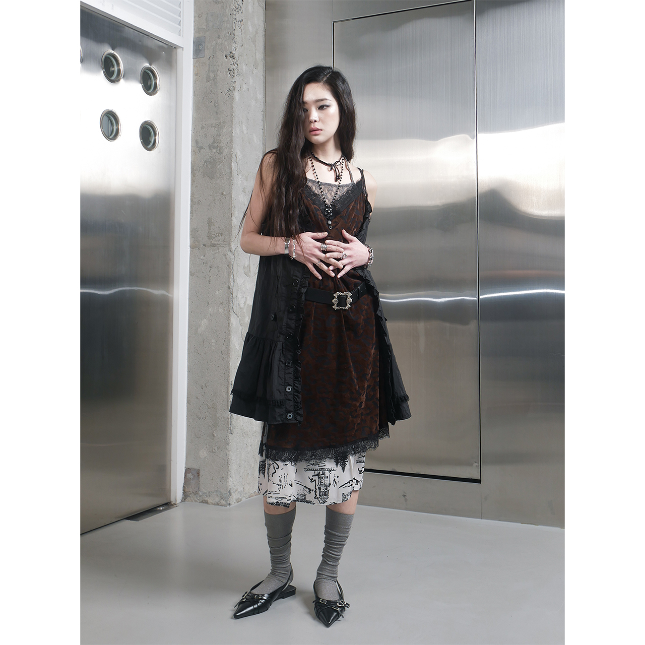 스틸레써디 드로잉 지퍼 스커트 아이보리(Still Lethardy Drawing Zipper Skirt Ivory) - 6