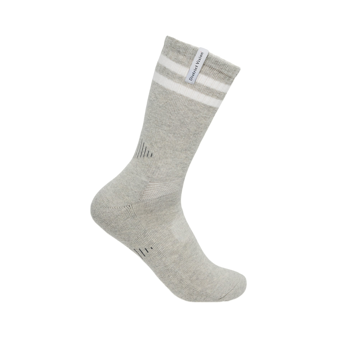 디스트릭트 비전 조널 오가닉 코튼 삭스 헤더 그레이 화이트(District Vision Zonal Organic Cotton Socks Heather Grey White) - 1