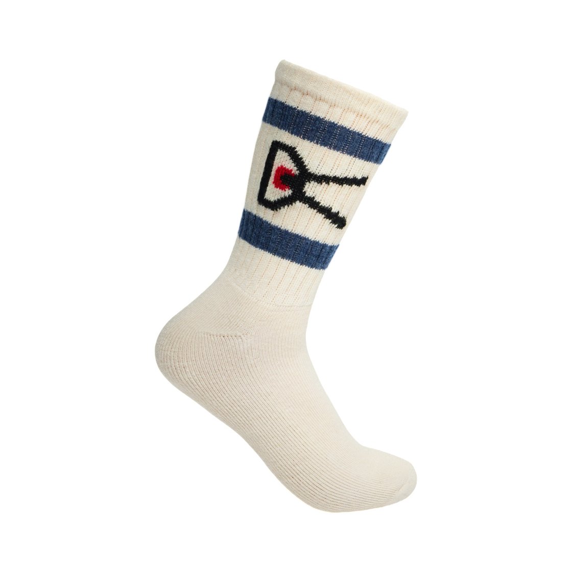 디스트릭트 비전 유에스에이 코튼 삭스 크림 앤 인디고 스트라이프(District Vision Usa Cotton Socks Cream & Indigo Stripe)