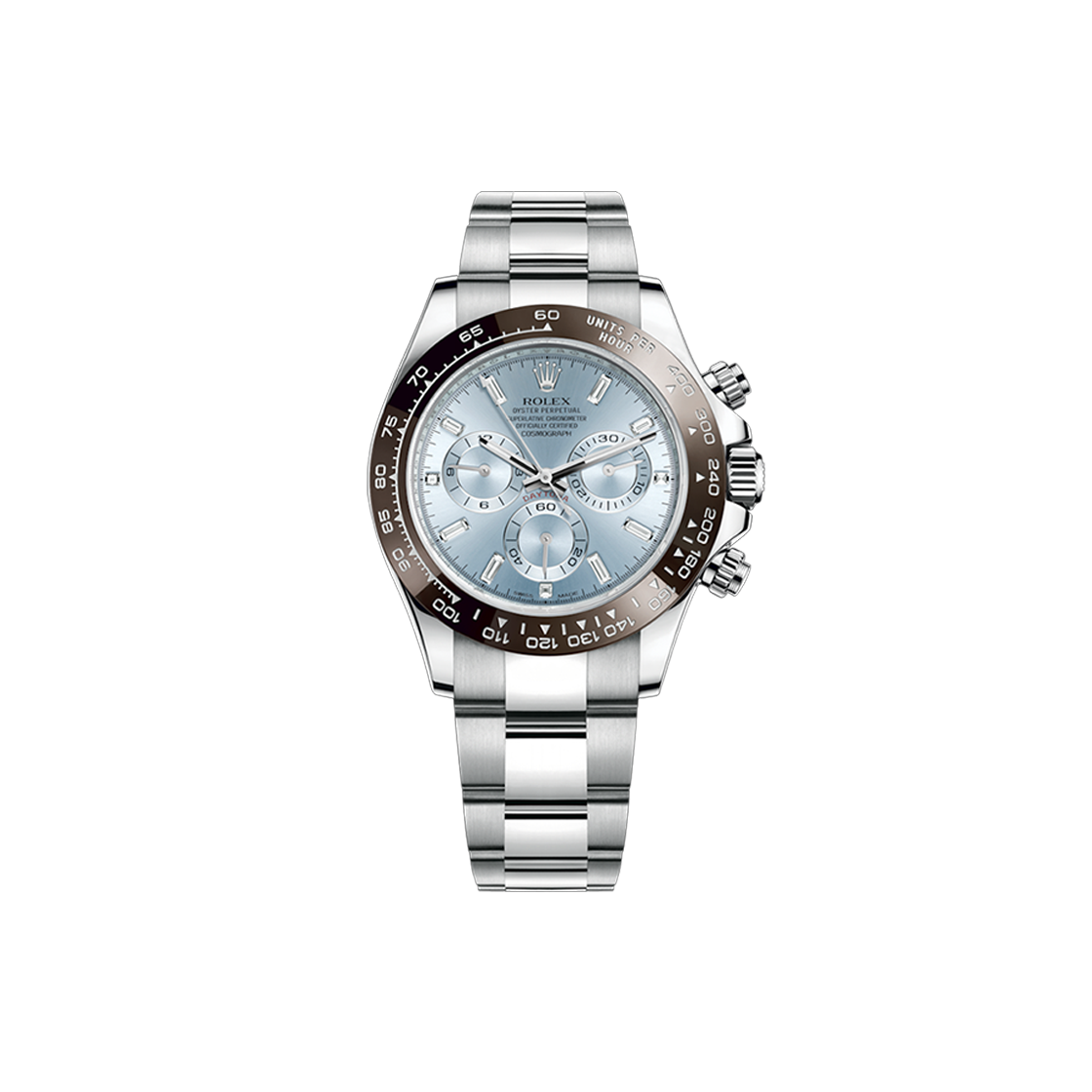 IT72A823VEI4 Rolex Daytona 40mm Ice Blue Baguette Diamond Oyster No. 7588