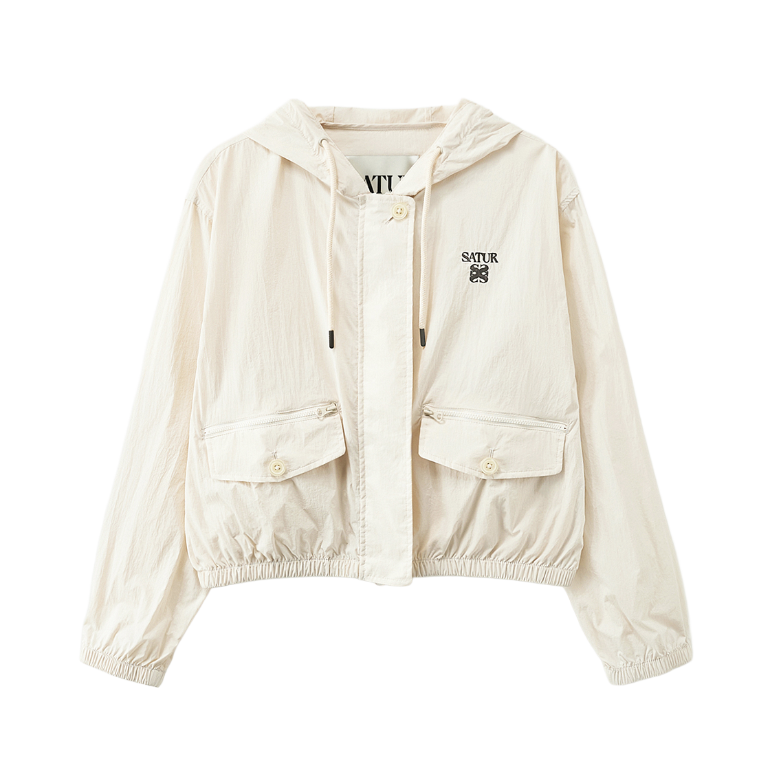 SA261WJK05CRM0 [사은품 증정] SATUR W Crop Hood Wind Jacket Cream
