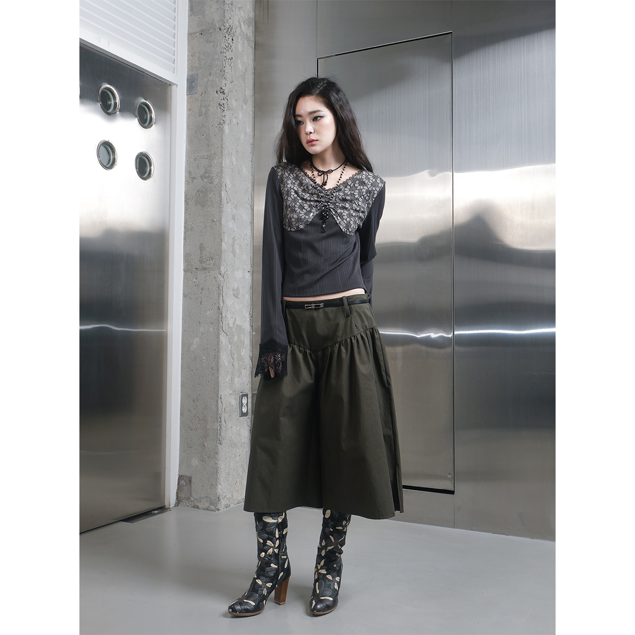 스틸레써디 브이 요크 개더드 팬츠 브라운(Still Lethardy V-Yoke Gathered Pants Brown) - 6