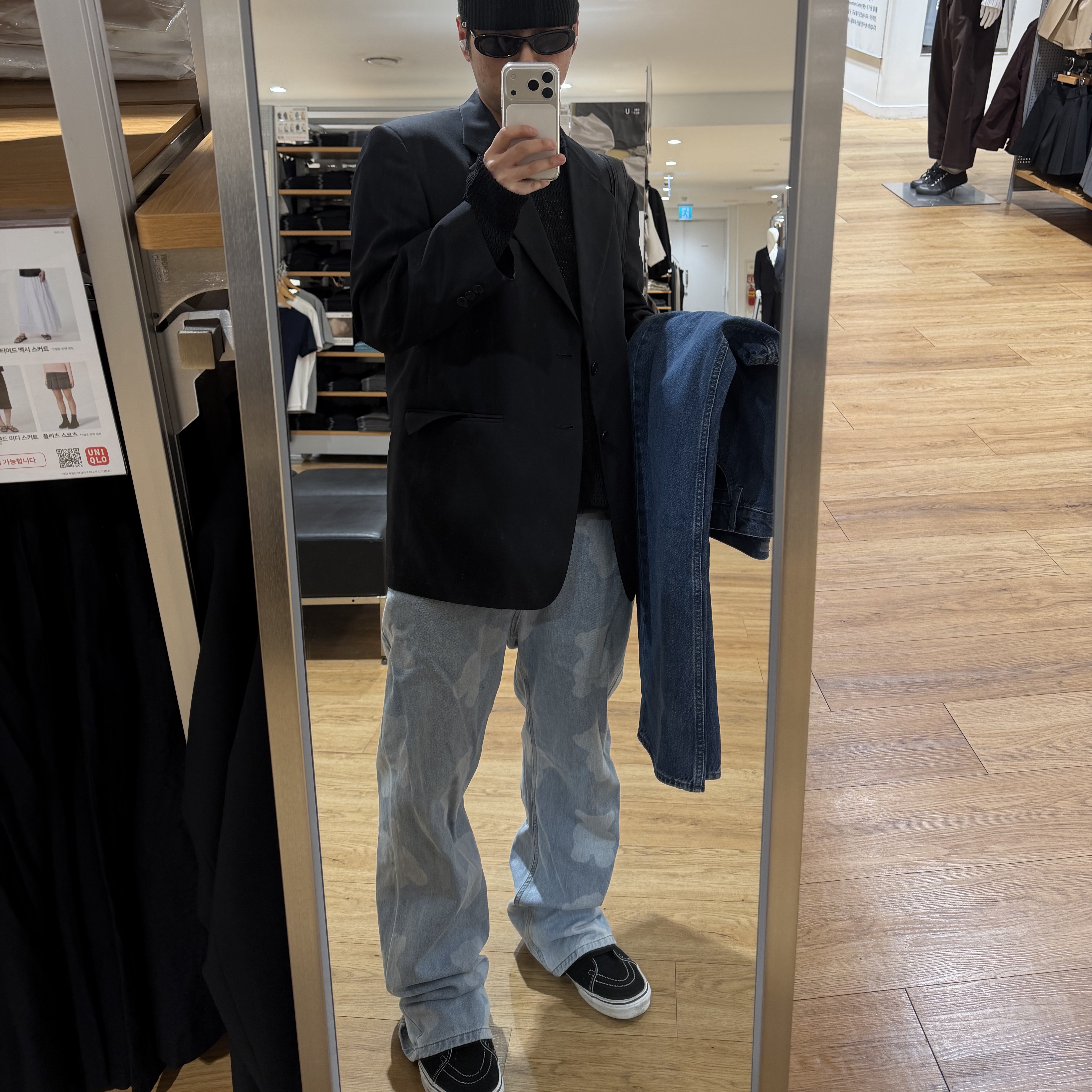 Vans Old Skool Platform Black White, Millo Archive Lump Two Way Bag Black 착용 스타일 - 1