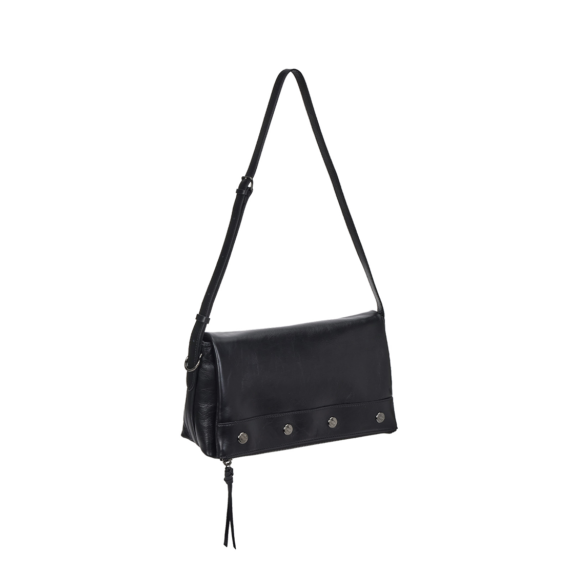 분크 퍼펙 버튼 업 플랩 크로스 스몰 블랙(vunque Perfec Button Up Flap Cross S Black)