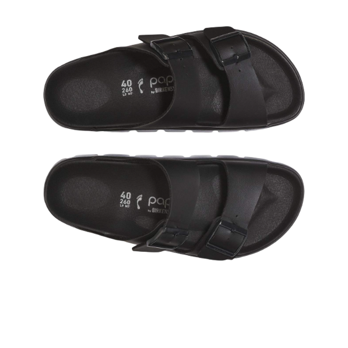 (W) 버켄스탁 아리조나 파필리오 청키 비르코 플로 블랙 - 내로우((W) Birkenstock Arizona Papillio Chunky Birko Flor Black - Narrow) - 2
