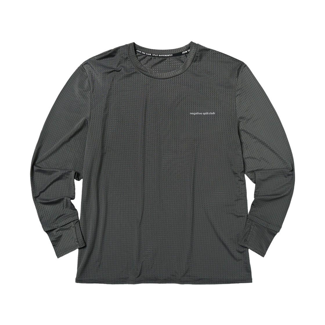 네거티브 스플릿 클럽 에어벤트 솔리드 핑거 워치홀 롱슬리브 차콜(negative split club Air Vent Solid Finger Watchhole Long Sleeve Charcoal)