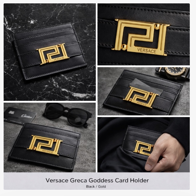 Versace Greca Goddess Card Holder Black 착용 스타일